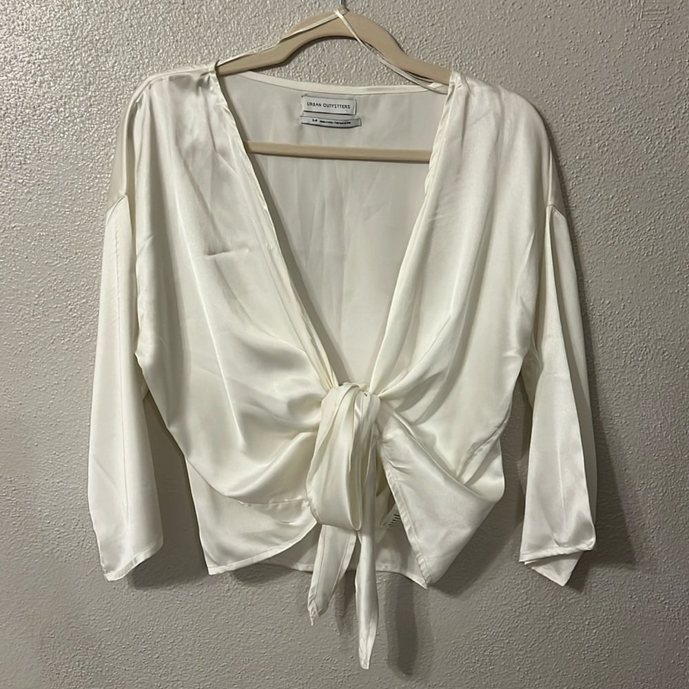 White satin blouse